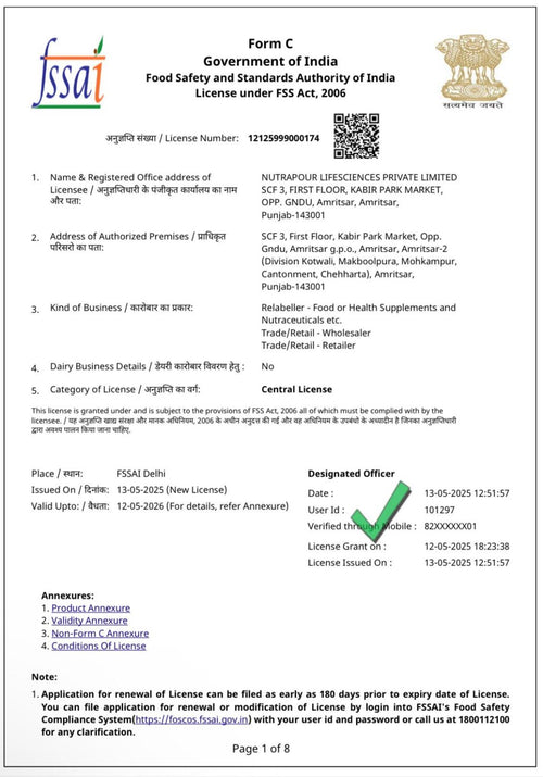 Nutrapour FSSAI